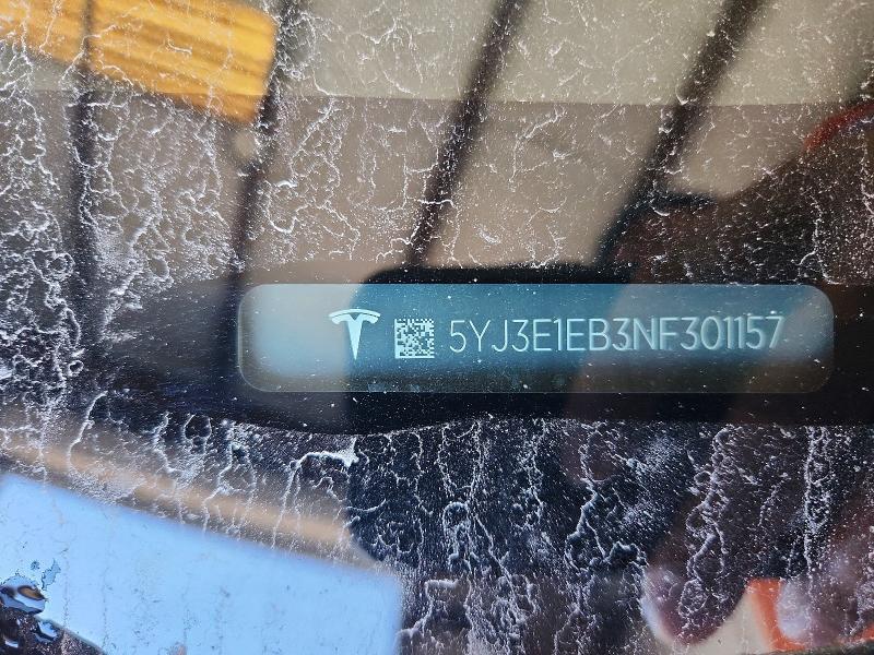 Продажа на аукционе авто 2022 Tesla Model 3, vin: 5YJ3E1EB3NF301157, номер лота: 75516165
