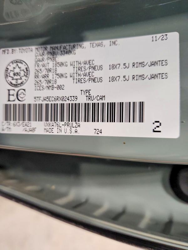 Продажа на аукционе авто 2024 Toyota Tundra, vin: 5TFJA5EC6RX024339, номер лота: 76910675
