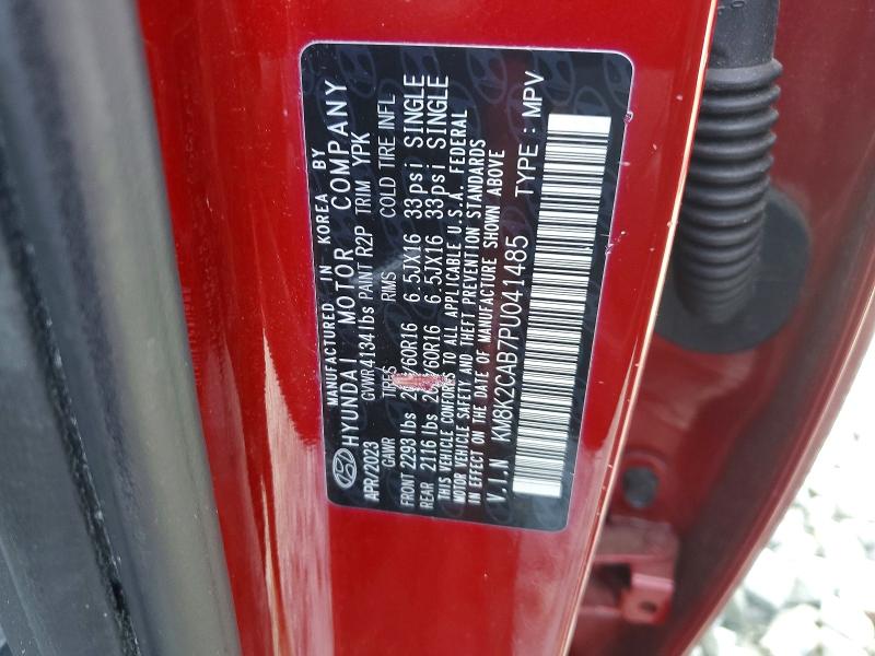 Продаж на аукціоні авто 2023 Hyundai Kona, vin: KM8K2CAB7PU041485, номер лоту: 76326825