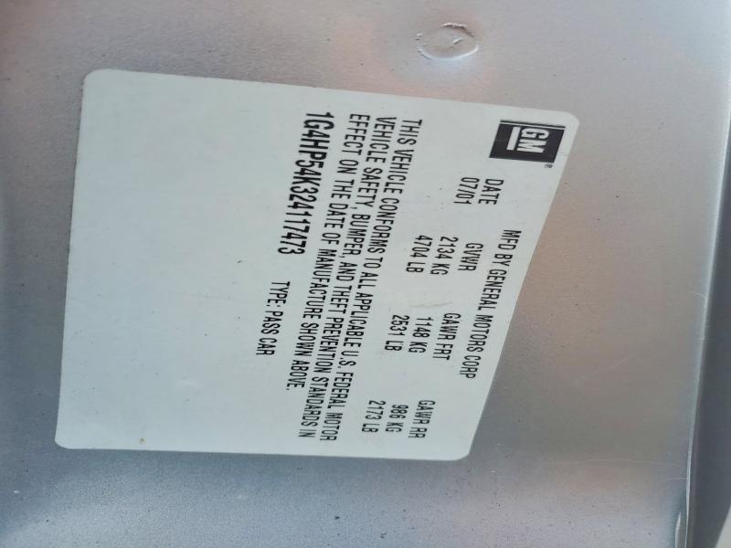 2002 Buick Lesabre მანქანა იყიდება აუქციონზე, vin: 1G4HP54K324117473, აუქციონის ნომერი: 77760235