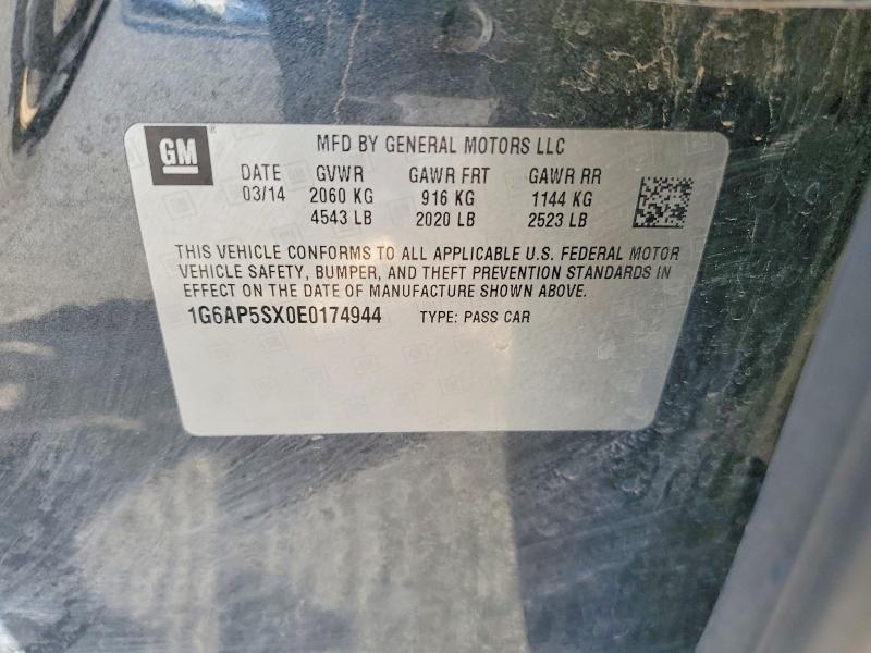 Aukcja sprzedaży 2014 Cadillac Cts, vin: 1G6AP5SX0E0174944, numer aukcji: 76380685