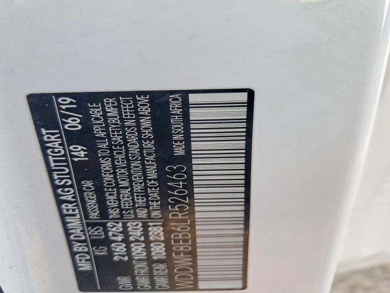 76900675 :رقم المزاد ، WDDWF8EB6LR526463 vin ، 2020 Mercedes-benz C مزاد بيع