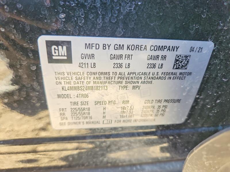2021 Buick Encore Gx მანქანა იყიდება აუქციონზე, vin: KL4MMBS24MB182113, აუქციონის ნომერი: 77115265