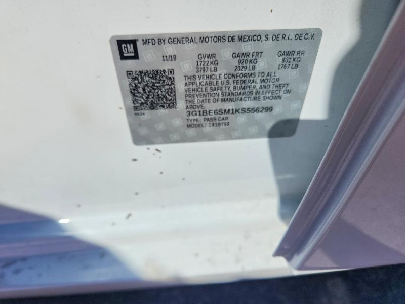 Aukcja sprzedaży 2019 Chevrolet Cruze, vin: 3G1BE6SM1KS556299, numer aukcji: 75294475