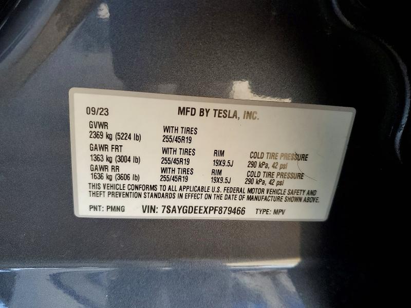 77628385 :رقم المزاد ، 7SAYGDEEXPF879466 vin ، 2023 Tesla Model Y مزاد بيع