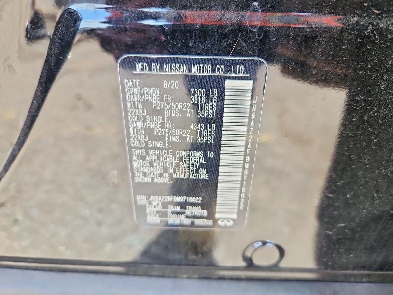2021 Infiniti Qx80 მანქანა იყიდება აუქციონზე, vin: JN8AZ2AF9M9716622, აუქციონის ნომერი: 77932075