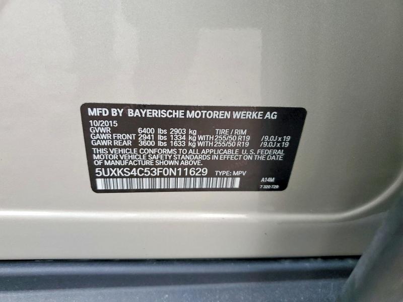 Aukcja sprzedaży 2015 Bmw X5, vin: 5UXKS4C53F0N11629, numer aukcji: 78871815