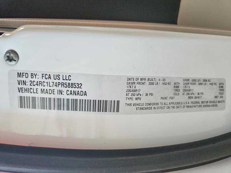 2023 Chrysler Pacifica მანქანა იყიდება აუქციონზე, vin: 2C4RC1L74PR588532, აუქციონის ნომერი: 76762645
