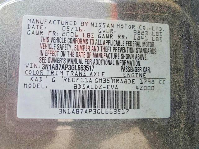 Продаж на аукціоні авто 2016 Nissan Sentra, vin: 3N1AB7AP3GL663517, номер лоту: 77227815