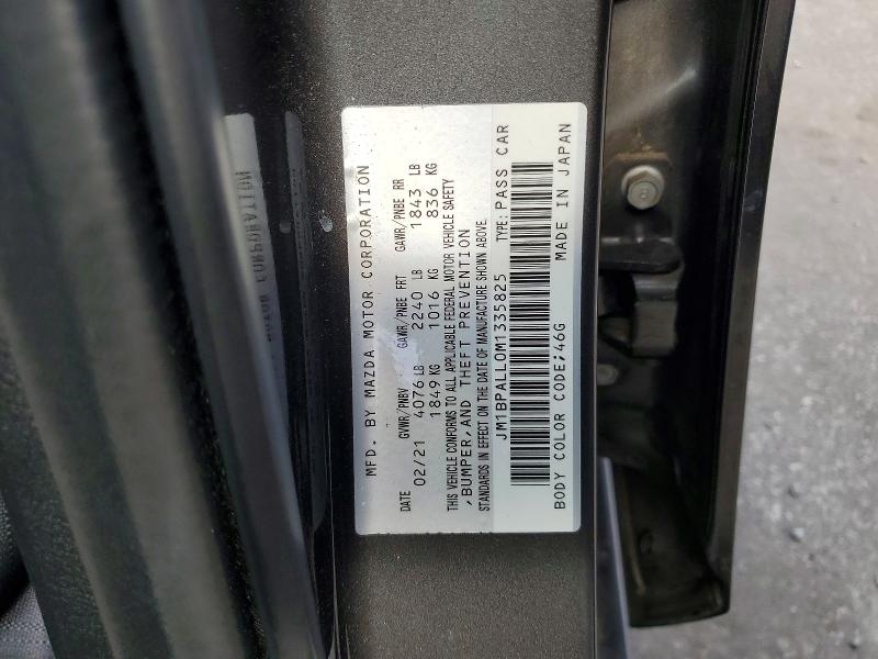 Продажа на аукционе авто 2021 Mazda 3, vin: JM1BPALL0M1335825, номер лота: 78091695