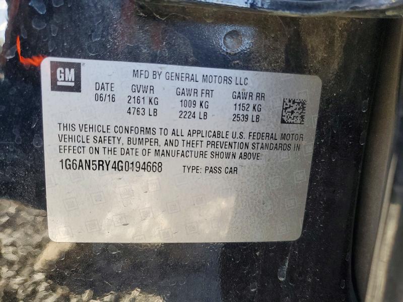 Продажа на аукционе авто 2016 Cadillac Ats-v, vin: 1G6AN5RY4G0194668, номер лота: 78809725