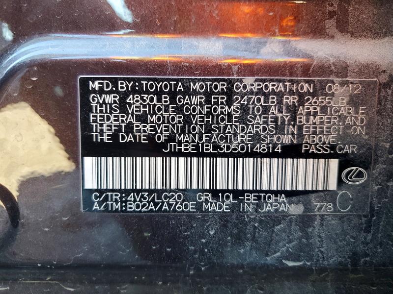 Продажа на аукционе авто 2013 Lexus Gs, vin: JTHBE1BL3D5014814, номер лота: 47385786