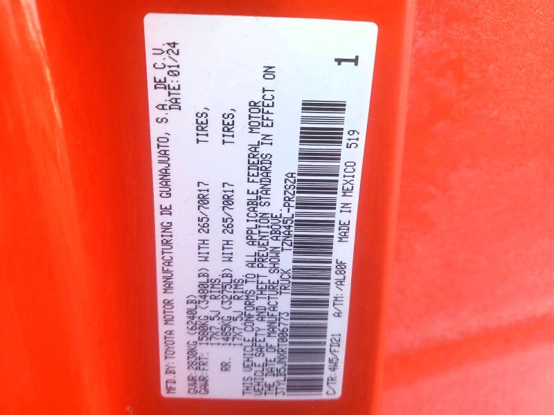 2024 Toyota Tacoma მანქანა იყიდება აუქციონზე, vin: 3TYLB5JNXRT006773, აუქციონის ნომერი: 77949795