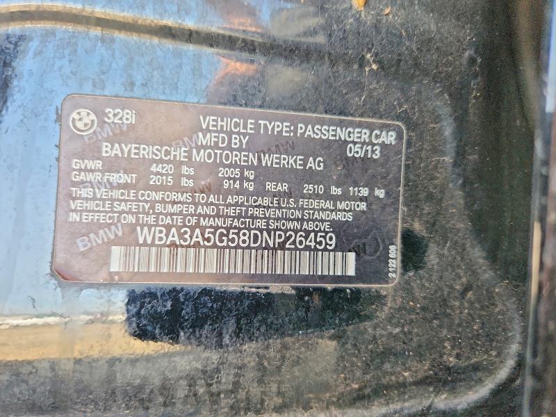 2013 Bmw 328 მანქანა იყიდება აუქციონზე, vin: WBA3A5G58DNP26459, აუქციონის ნომერი: 75625845