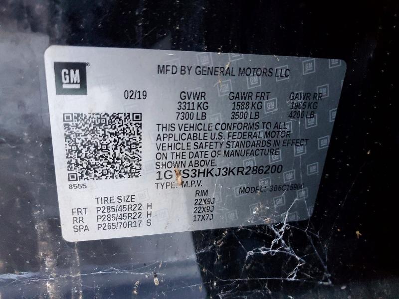 Aukcja sprzedaży 2019 Cadillac Escalade E, vin: 1GYS3HKJ3KR286200, numer aukcji: 74912455