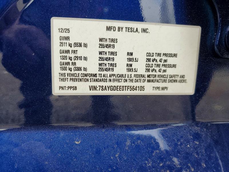 Aukcja sprzedaży 2026 Tesla Model Y, vin: 7SAYGDEE0TF564105, numer aukcji: 78129385