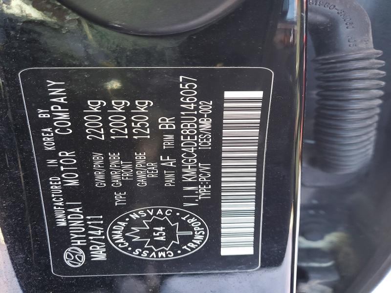 75983705 :رقم المزاد ، KMHGC4DE8BU146057 vin ، 2011 Hyundai Genesis مزاد بيع