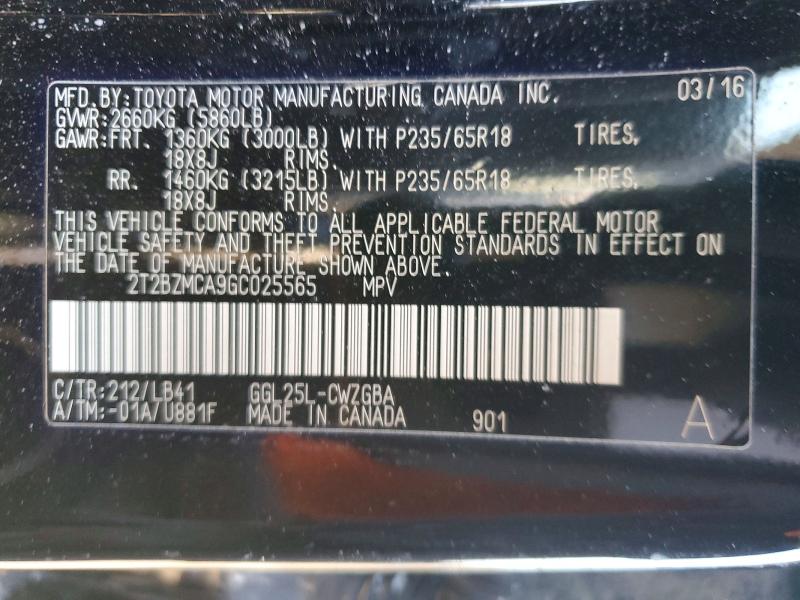 Продажа на аукционе авто 2016 Lexus Rx, vin: 2T2BZMCA9GC025565, номер лота: 75842085