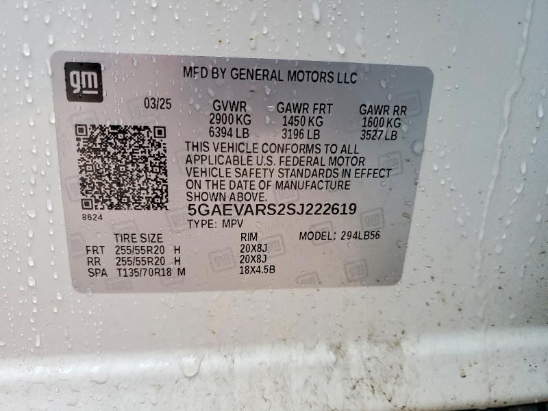 79005335 :رقم المزاد ، 5GAEVARS2SJ222619 vin ، 2025 Buick Enclave مزاد بيع