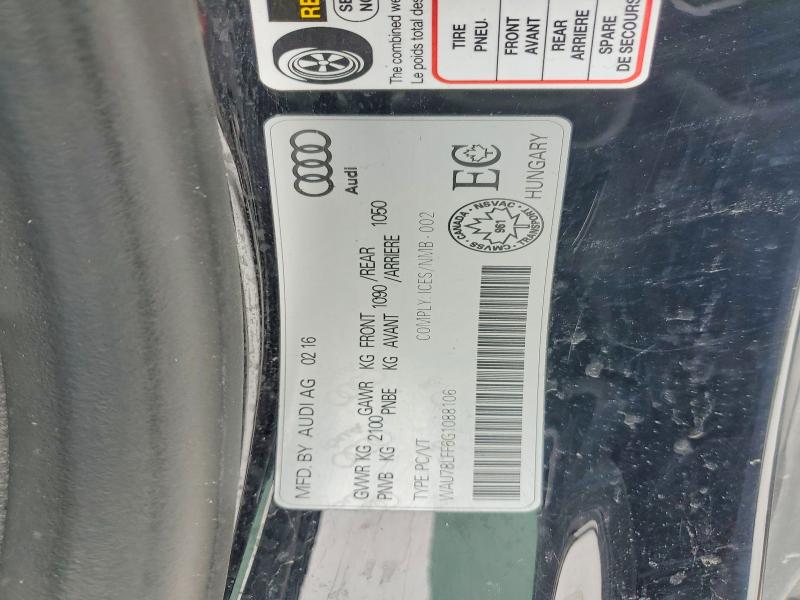 Продажа на аукционе авто 2016 Audi A3, vin: WAU78LFF6G1088106, номер лота: 79023865