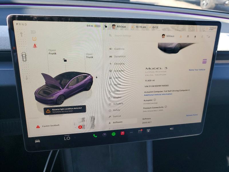 75819375 :رقم المزاد ، 5YJ3E1EB1RF766560 vin ، 2024 Tesla Model 3 مزاد بيع