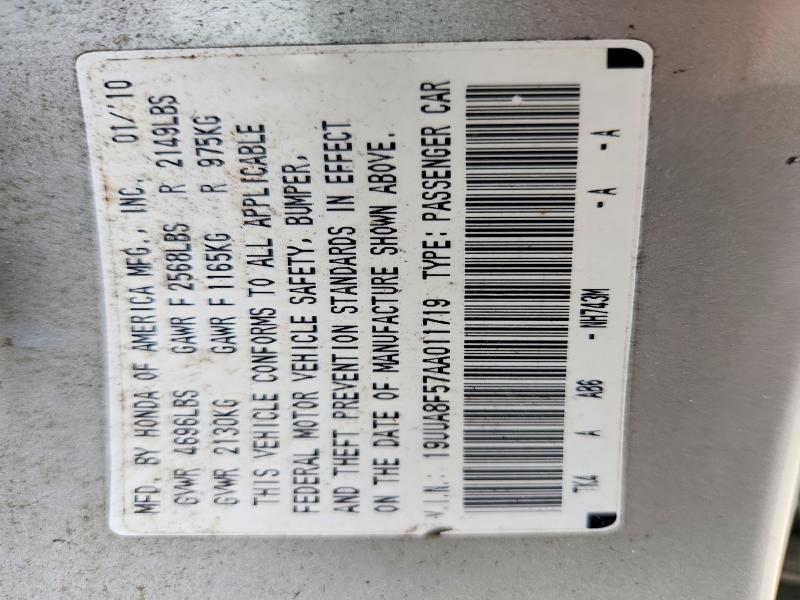 77663495 :رقم المزاد ، 19UUA8F57AA011719 vin ، 2010 Acura Tl مزاد بيع