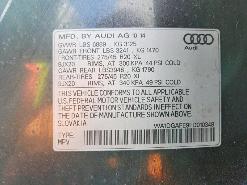 Продаж на аукціоні авто 2015 Audi Q7, vin: WA1DGAFE9FD010348, номер лоту: 52387786
