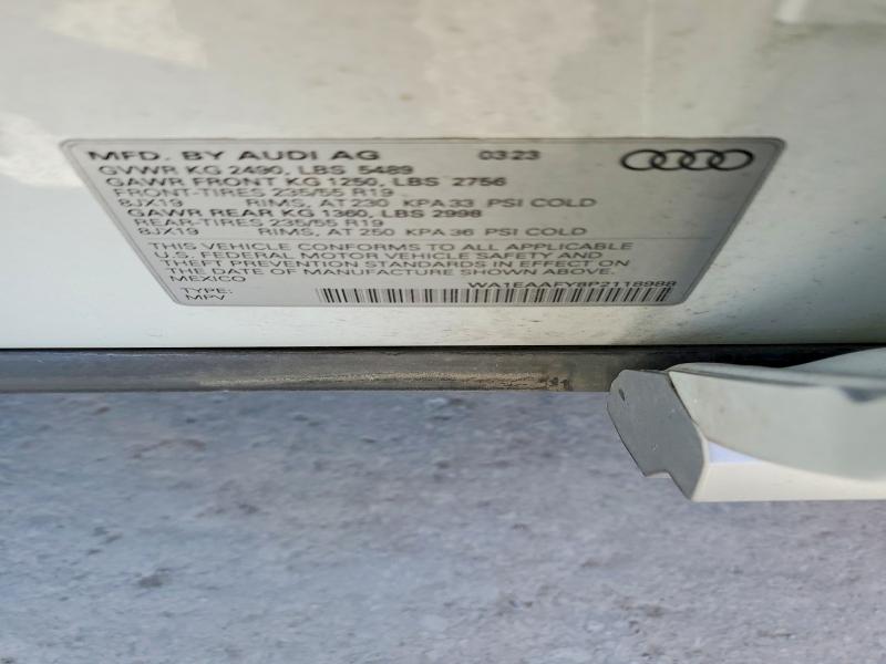 77232905 :رقم المزاد ، WA1EAAFY8P2118988 vin ، 2023 Audi Q5 مزاد بيع