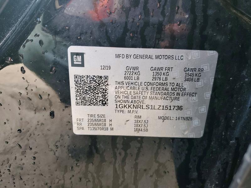 77893285 :رقم المزاد ، 1GKKNRLS1LZ151736 vin ، 2020 Gmc Acadia مزاد بيع