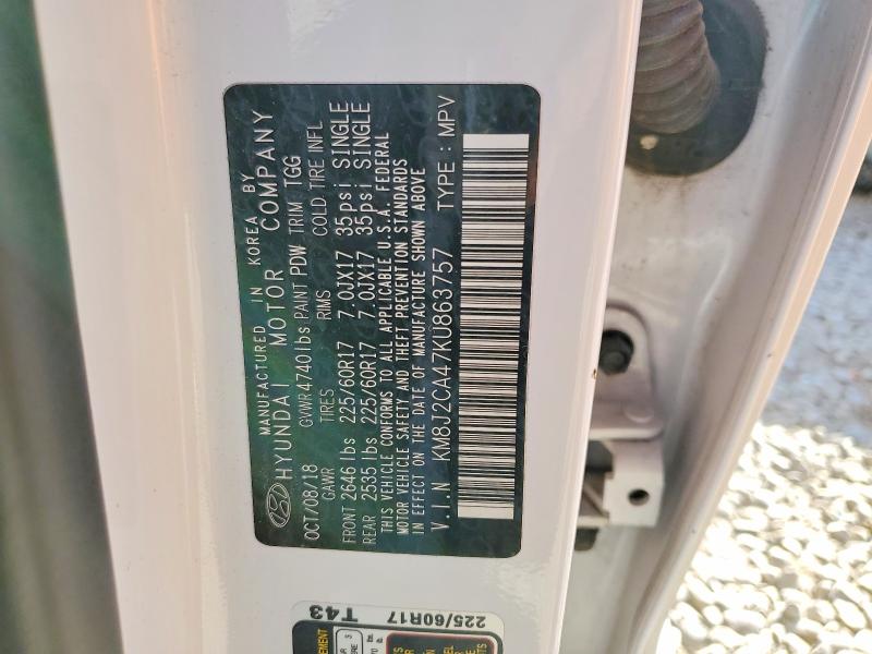 Продаж на аукціоні авто 2019 Hyundai Tucson, vin: KM8J2CA47KU863757, номер лоту: 72536625