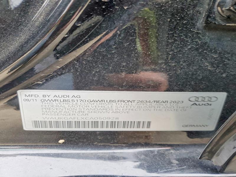 Продажа на аукционе авто 2012 Audi S4, vin: WAUKGAFLXCA050928, номер лота: 77559515
