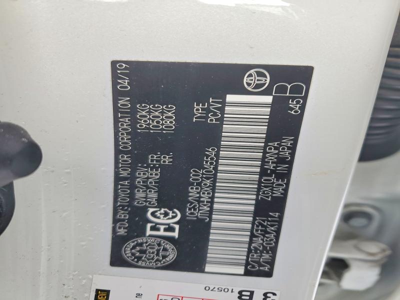 Aukcja sprzedaży 2019 Toyota C-hr, vin: JTNKHMBX9K1045546, numer aukcji: 73034365