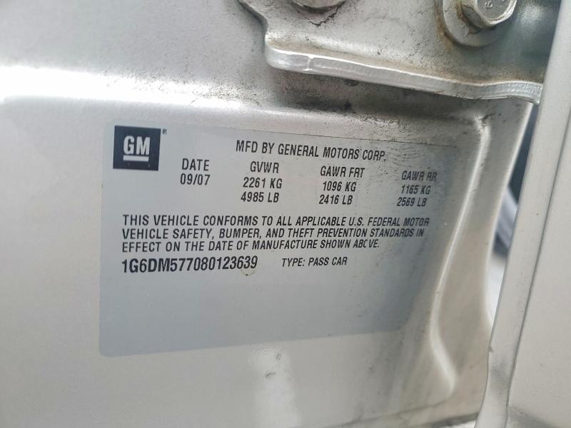 77115525 :رقم المزاد ، 1G6DM577080123639 vin ، 2008 Cadillac Cts مزاد بيع