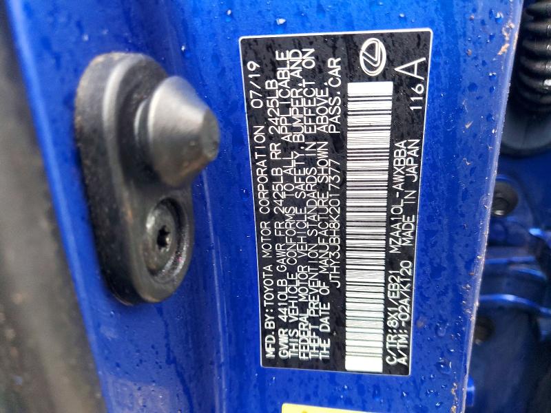 78290995 :رقم المزاد ، JTHY3JBH8K2017377 vin ، 2019 Lexus Ux 200 مزاد بيع