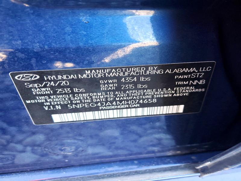 Продажа на аукционе авто 2021 Hyundai Sonata, vin: 5NPEG4JA4MH074658, номер лота: 76858965