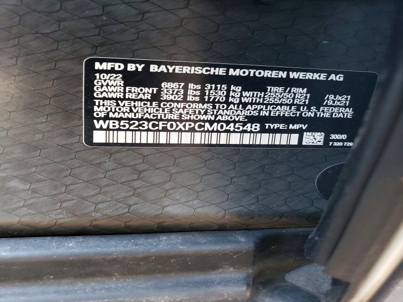 79089285 :رقم المزاد ، WB523CF0XPCM04548 vin ، 2023 Bmw Ix مزاد بيع