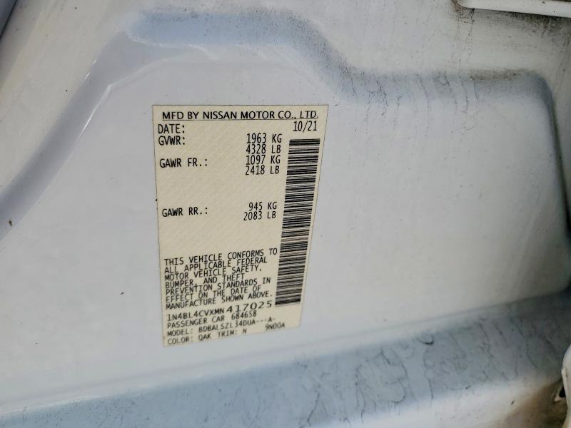 Продажа на аукционе авто 2021 Nissan Altima, vin: 1N4BL4CVXMN417025, номер лота: 77624795