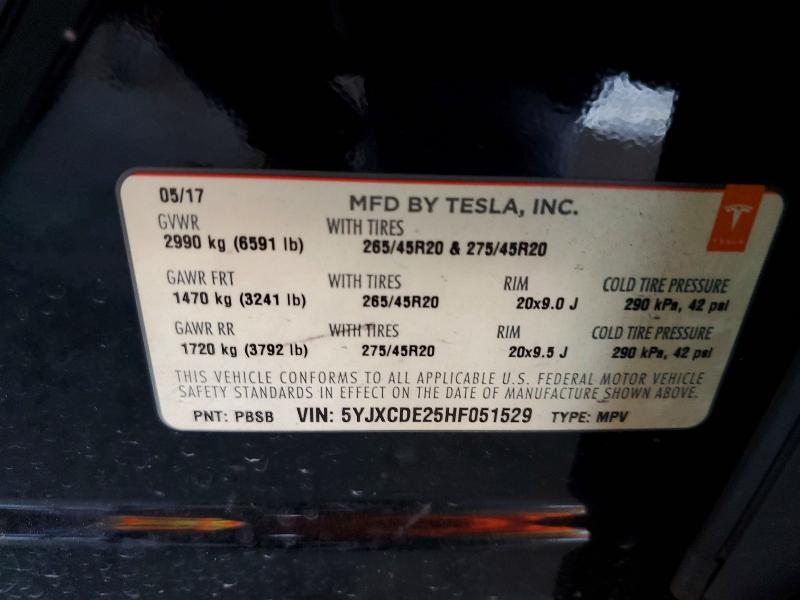 Aukcja sprzedaży 2017 Tesla Model X, vin: 5YJXCDE25HF051529, numer aukcji: 79113445