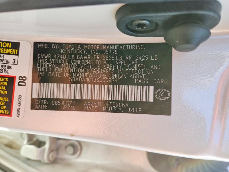 Aukcja sprzedaży 2025 Lexus Es, vin: 58ADA1C13SU069340, numer aukcji: 78508675