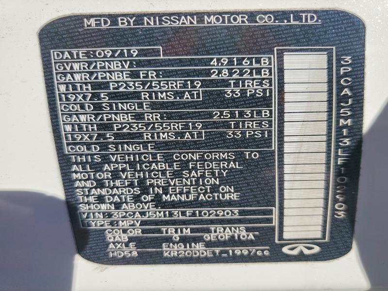 Продаж на аукціоні авто 2020 Infiniti Qx50, vin: 3PCAJ5M13LF102903, номер лоту: 76422945