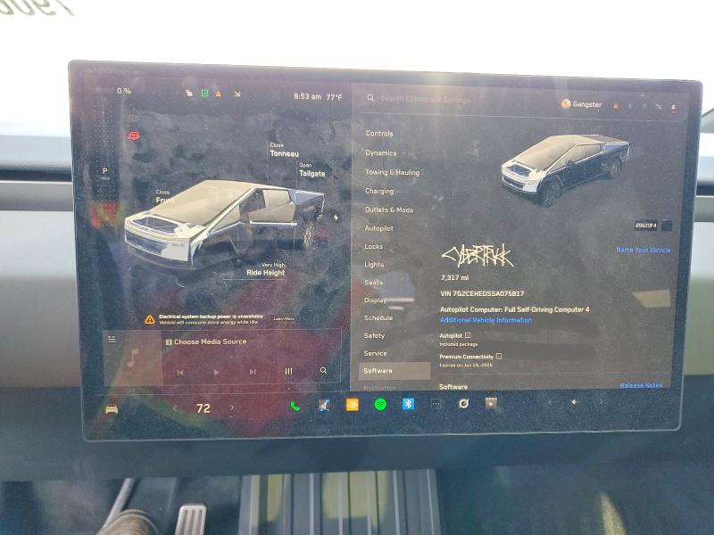 Aukcja sprzedaży 2025 Tesla Cybertruck, vin: 7G2CEHED5SA075817, numer aukcji: 79066105