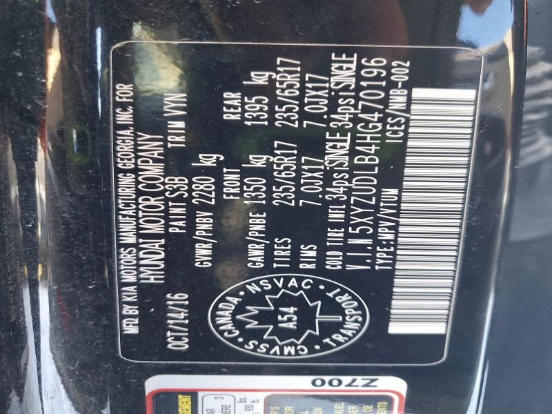Aukcja sprzedaży 2017 Hyundai Santa Fe Sport, vin: 5XYZUDLB4HG470196, numer aukcji: 78031385