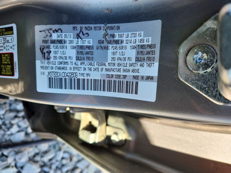 79109765 :رقم المزاد ، JM3TB3CAXD0422609 vin ، 2013 Mazda Cx-9 مزاد بيع
