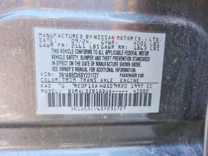 Продажа на аукционе авто 2025 Nissan Sentra, vin: 3N1AB8CV6SY231727, номер лота: 75832465
