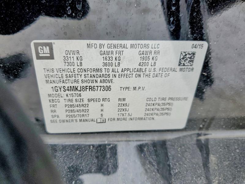 Продажа на аукционе авто 2015 Cadillac Escalade L, vin: 1GYS4MKJ8FR677306, номер лота: 75105415