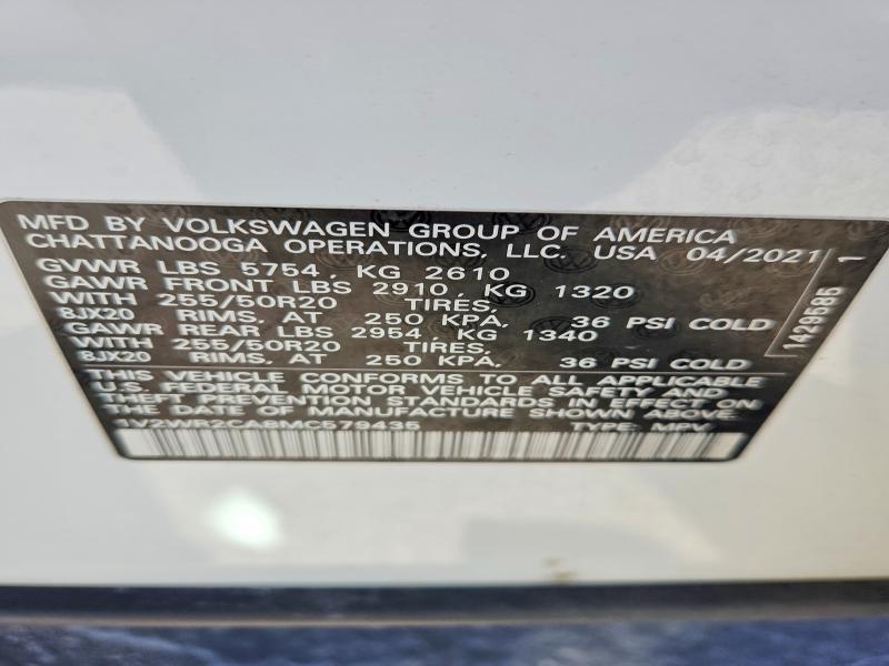 Aukcja sprzedaży 2021 Volkswagen Atlas, vin: 1V2WR2CA8MC579435, numer aukcji: 76415235