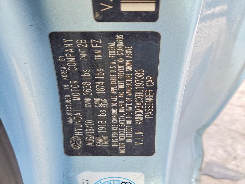 77153685 :رقم المزاد ، KMHCM3ACXBU197083 vin ، 2011 Hyundai Accent مزاد بيع