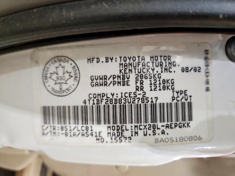 Aukcja sprzedaży 2003 Toyota Avalon, vin: 4T1BF28B83U278517, numer aukcji: 77920255