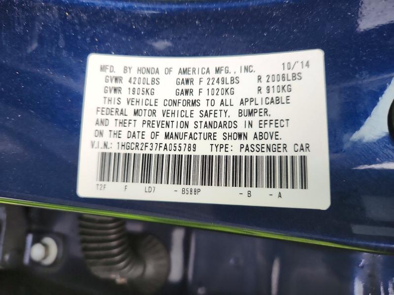 Продажа на аукционе авто 2015 Honda Accord, vin: 1HGCR2F37FA055789, номер лота: 77218355