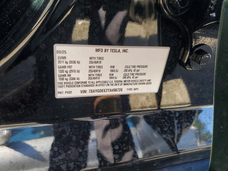 Aukcja sprzedaży 2026 Tesla Model Y, vin: 7SAYGDEE2TA496726, numer aukcji: 75983655